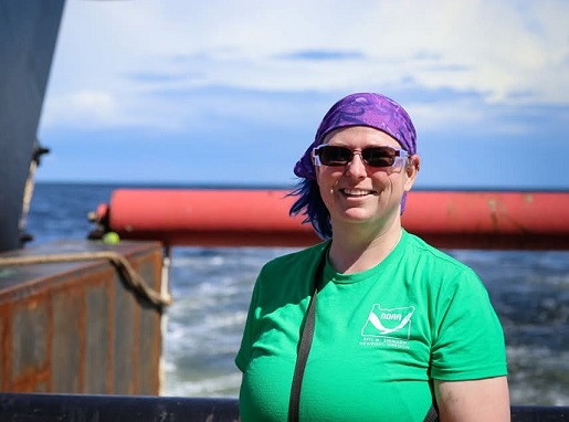 Deb Rose on a NOAA research vessel